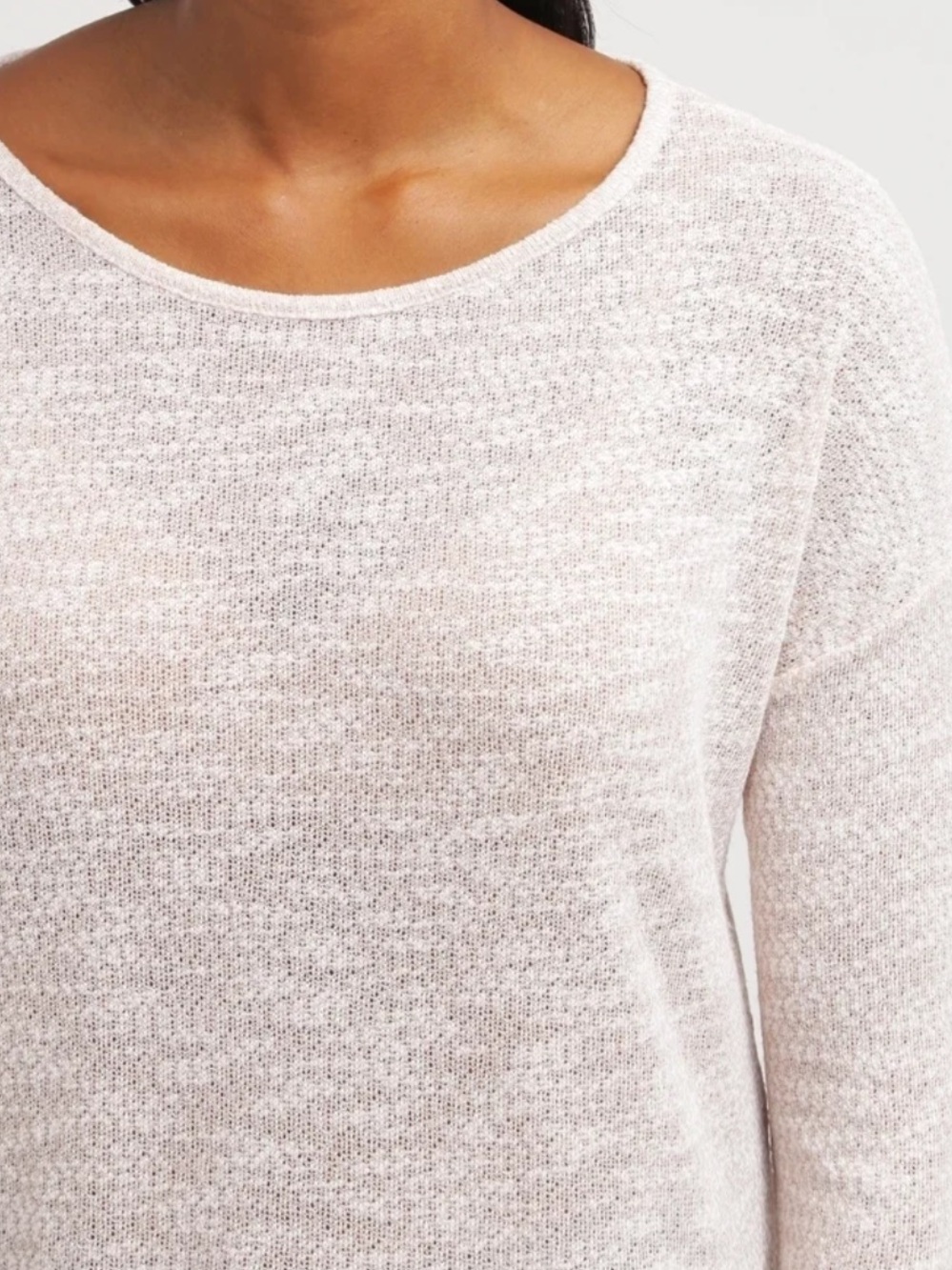Garage Crew Neck Knit Sweater with Relaxed Fit in Cream/Beige